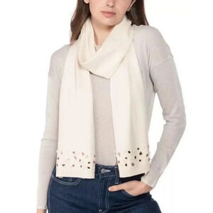 INC International Concepts Scarf Jeweled Embellishments Color Ivory Soft Cozy